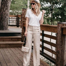 Last inn bildet i Galleri-visningsprogrammet, Uformell Ensfarget Bukse med Vide Ben