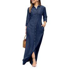 Last inn bildet i Galleri-visningsprogrammet, Denim kjole med knapper