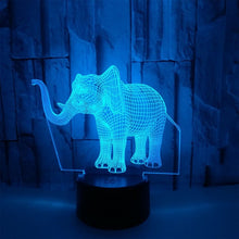 Last inn bildet i Galleri-visningsprogrammet, Elefant 3D Illusjonslampe