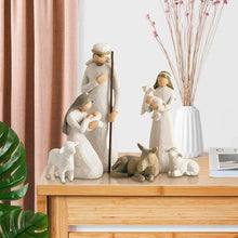 Last inn bildet i Galleri-visningsprogrammet, Willow Tree Nativity Figurines 6 PCs Resin Easter Ornament
