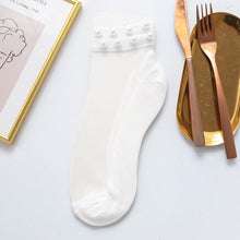 Last inn bildet i Galleri-visningsprogrammet, Ankel-lengde fisknett sokker med perler til kvinner