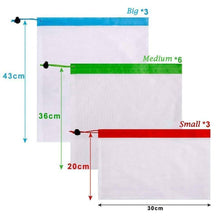 Last inn bildet i Galleri-visningsprogrammet, Økologisk og gjenbrukbar bærbar pose, 12 stykker