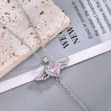 Last inn bildet i Galleri-visningsprogrammet, Rosa Angel Wings Halskjede