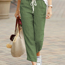 Last inn bildet i Galleri-visningsprogrammet, Uformelle bukser i bomull og lin med snøring