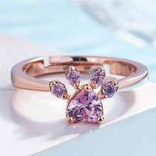 Last inn bildet i Galleri-visningsprogrammet, Søt Katte-poteavtrykk Ring