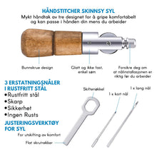 Last inn bildet i Galleri-visningsprogrammet, Håndsyverktøy i lær