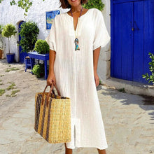 Last inn bildet i Galleri-visningsprogrammet, Ensfarget uformelt kjole med løs passform