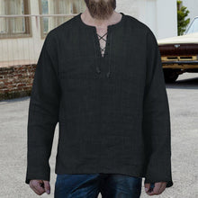 Last inn bildet i Galleri-visningsprogrammet, Ensfarget topp med snøring og lange ermer