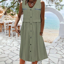 Last inn bildet i Galleri-visningsprogrammet, Grønn tank-kjole med knapper