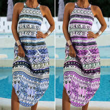 Last inn bildet i Galleri-visningsprogrammet, Ermeløs trykt kjole med rund hals