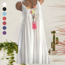 Last inn bildet i Galleri-visningsprogrammet, Ensfarget strand-kjole med blonder