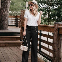 Last inn bildet i Galleri-visningsprogrammet, Uformell Ensfarget Bukse med Vide Ben