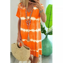 Last inn bildet i Galleri-visningsprogrammet, Kortermet kjole med knytetrykk