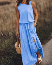 Last inn bildet i Galleri-visningsprogrammet, Ensfarget Tank-kjole med Rund Hals og Splitt