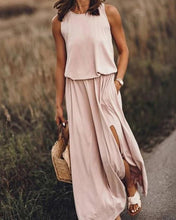 Last inn bildet i Galleri-visningsprogrammet, Ensfarget Tank-kjole med Rund Hals og Splitt