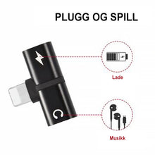Last inn bildet i Galleri-visningsprogrammet, 2-i-1 hodetelefonadapter for iPhone