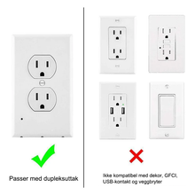 Last inn bildet i Galleri-visningsprogrammet, Uttaksveggplate med LED nattlys