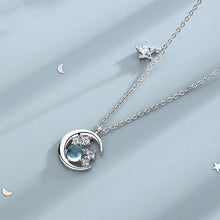 Last inn bildet i Galleri-visningsprogrammet, Stjerne og måne anheng halskjede