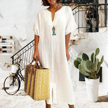 Last inn bildet i Galleri-visningsprogrammet, Ensfarget uformelt kjole med løs passform