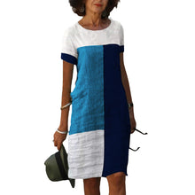 Last inn bildet i Galleri-visningsprogrammet, Fargeblokk kortermet kjole med rund hals
