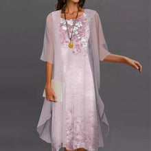 Last inn bildet i Galleri-visningsprogrammet, Elegant blomstret chiffon kjole i to deler