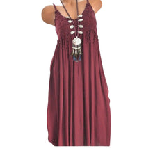 Last inn bildet i Galleri-visningsprogrammet, Ensfarget strand-kjole med blonder