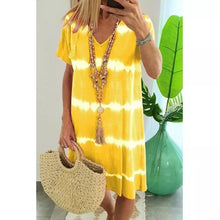 Last inn bildet i Galleri-visningsprogrammet, Kortermet kjole med knytetrykk