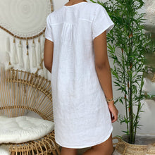 Last inn bildet i Galleri-visningsprogrammet, V-hals kjole i bomull og lin