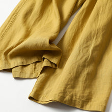 Last inn bildet i Galleri-visningsprogrammet, Uformelle bukser med løs passform og brede ben i bomull og lin for damer