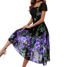 Last inn bildet i Galleri-visningsprogrammet, Trykt kjole med firkantet hals