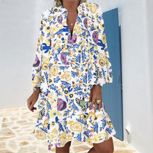 Last inn bildet i Galleri-visningsprogrammet, Trendy v-hals volang løs kjole