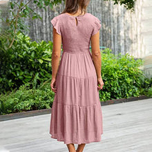 Last inn bildet i Galleri-visningsprogrammet, Ensfarget kortermet volangkjole