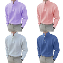 Last inn bildet i Galleri-visningsprogrammet, Herren Stehkragen und langen Ärmeln Poloshirt