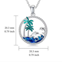 Last inn bildet i Galleri-visningsprogrammet, Blått hav kokosnøtt utskjært halskjede