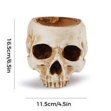 Last inn bildet i Galleri-visningsprogrammet, Håndlaget blomsterpotte med hodeskalle