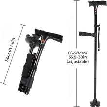 Last inn bildet i Galleri-visningsprogrammet, Saker justerbar og sammenleggbar stokk med LED-lys