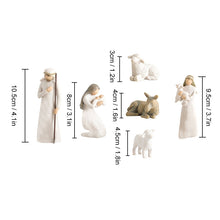 Last inn bildet i Galleri-visningsprogrammet, Willow Tree Nativity Figurines 6 PCs Resin Easter Ornament