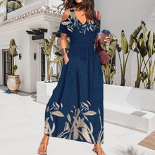 Last inn bildet i Galleri-visningsprogrammet, Maxikjole med blader trykk