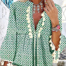 Last inn bildet i Galleri-visningsprogrammet, V-hals Kjole med Volanger og Frynser