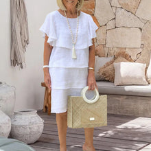 Last inn bildet i Galleri-visningsprogrammet, Romantisk myk hvit lagdelt kjole