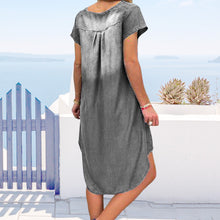 Last inn bildet i Galleri-visningsprogrammet, V-hals kortermet denimkjole