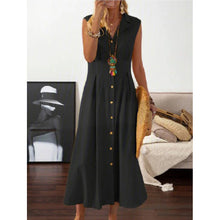 Last inn bildet i Galleri-visningsprogrammet, A-line ermeløs midikjole