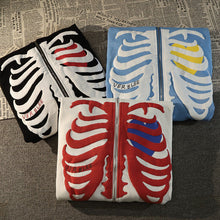 Last inn bildet i Galleri-visningsprogrammet, Unisex Hettegenser-Jakke med Skjelett Trykk