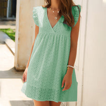 Last inn bildet i Galleri-visningsprogrammet, Sommer blondekjole med frill-ermer