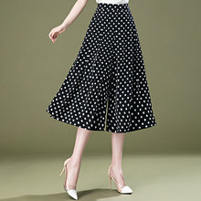 Last inn bildet i Galleri-visningsprogrammet, Svarte polkaprikkede chiffon-culottes