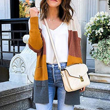 Last inn bildet i Galleri-visningsprogrammet, Lang cardigan med fargeblokk design