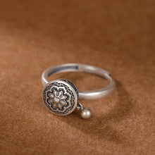 Last inn bildet i Galleri-visningsprogrammet, Buddhist Tibetan Prayer Wheel Ring OM Mantra Lotus Floral Ring
