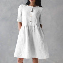 Last inn bildet i Galleri-visningsprogrammet, Ensfarget kjole med lommer