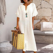 Last inn bildet i Galleri-visningsprogrammet, Ensfarget uformelt kjole med løs passform