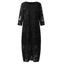 Last inn bildet i Galleri-visningsprogrammet, Lang Blonde-Kjole med Rund Hals